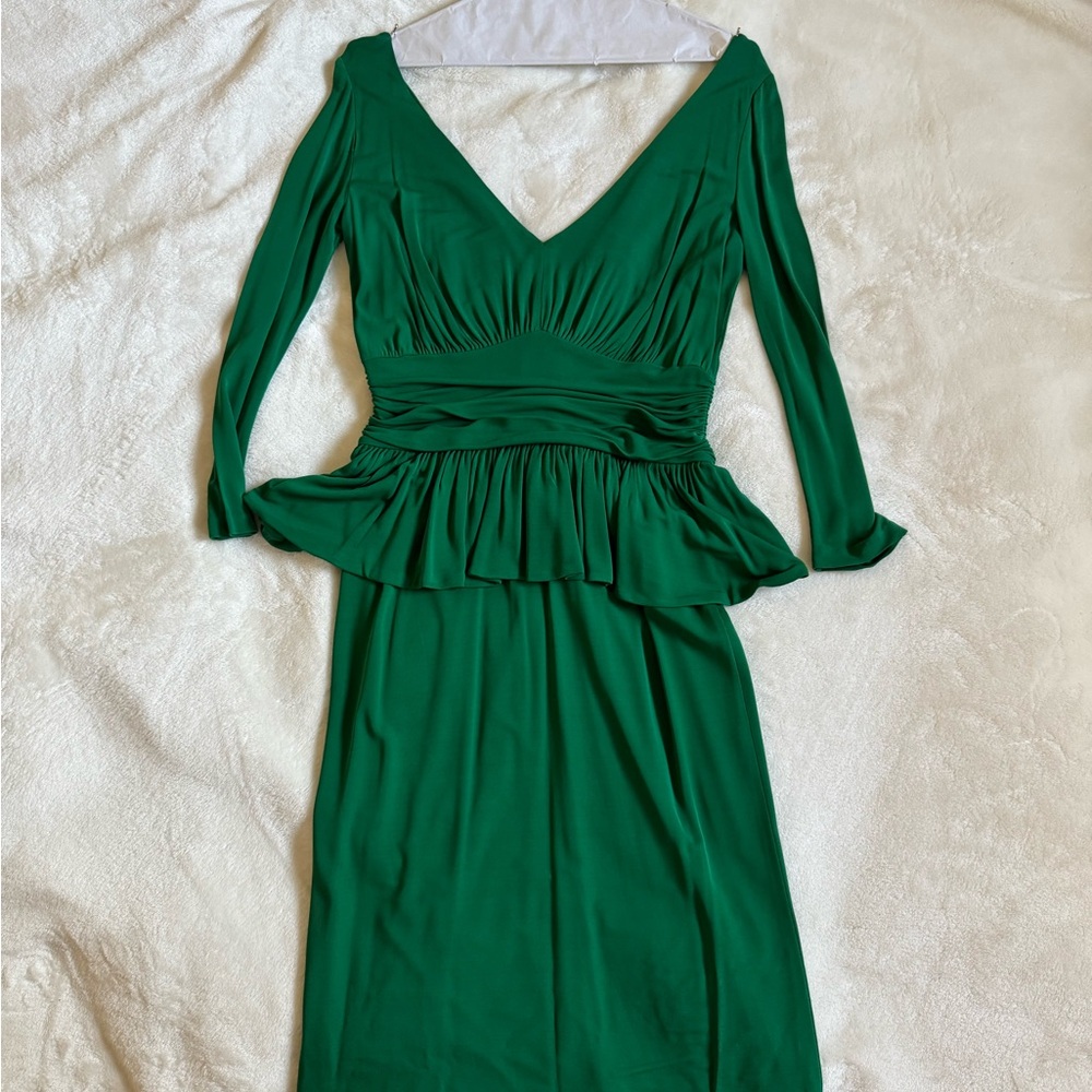 Alexander McQueen Vibrant Green Long Sleeve Dress